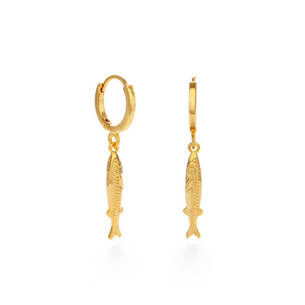 Tiny Fish Huggie Hoop Earrings
