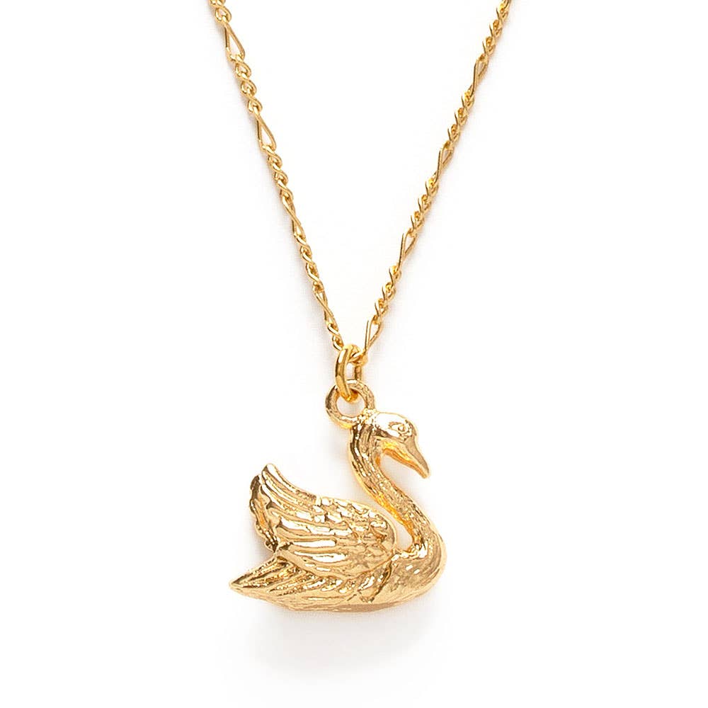 Mother Swan Charm Necklace