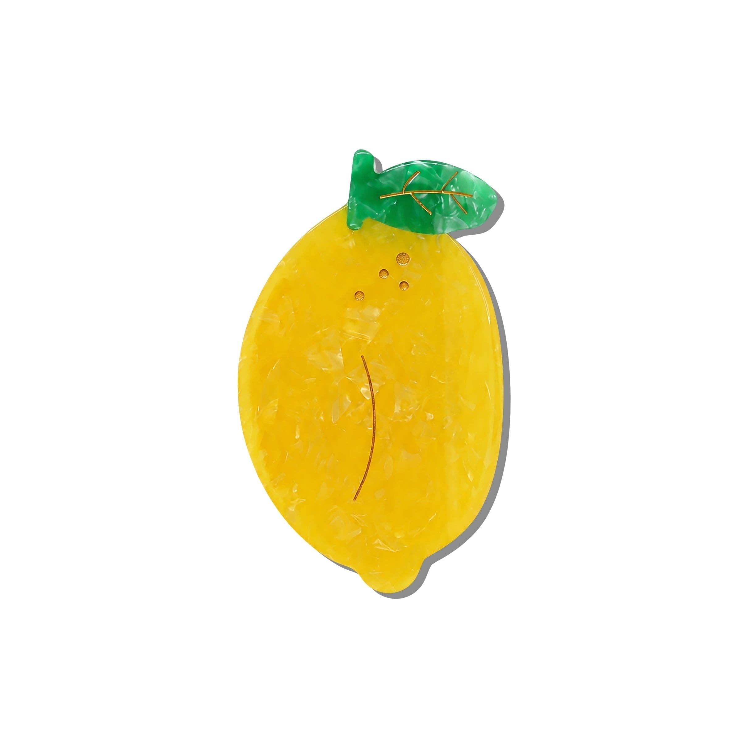 Hand-painted Lemon Fruit Claw Hair Clip | Eco-Friendly