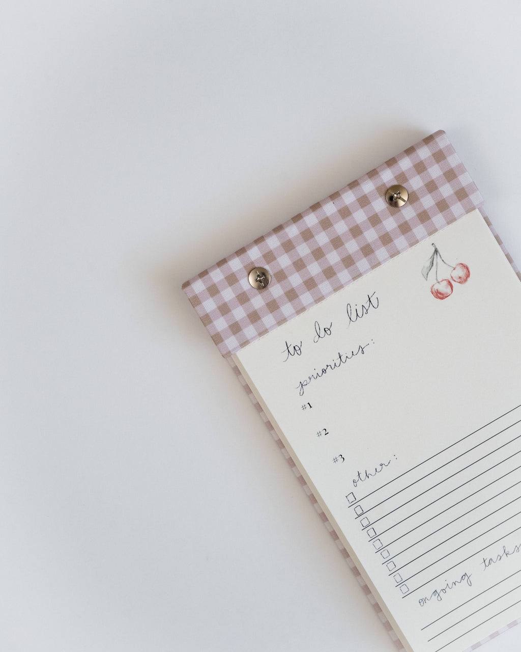 To-Do List Notepad in Oatmeal Gingham