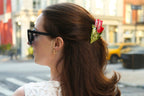 Hand-painted Vintage Tulips Claw Hair Clip | Eco-Friendly: Red