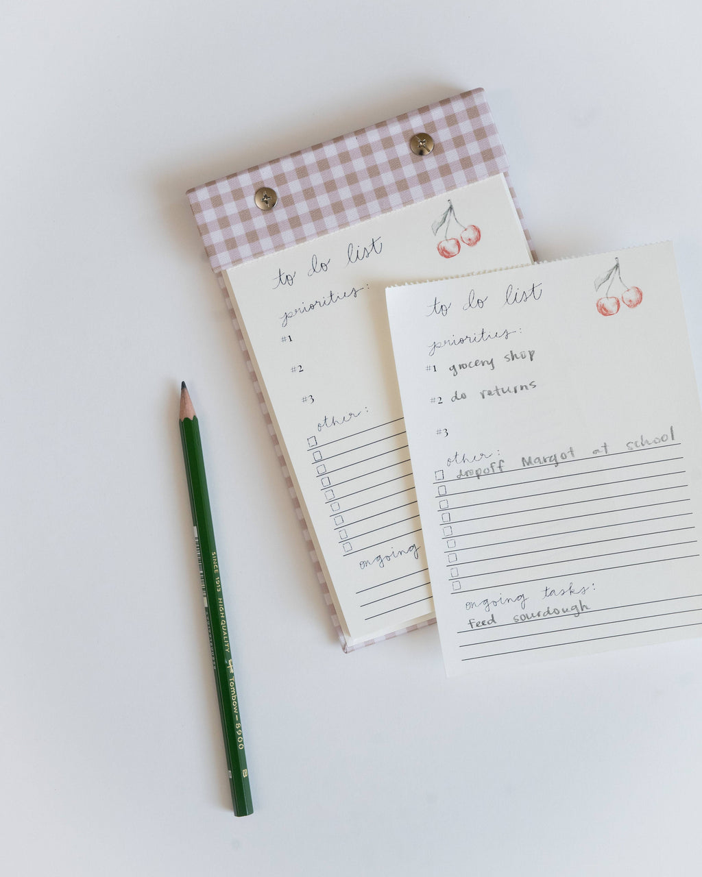 To-Do List Notepad in Oatmeal Gingham
