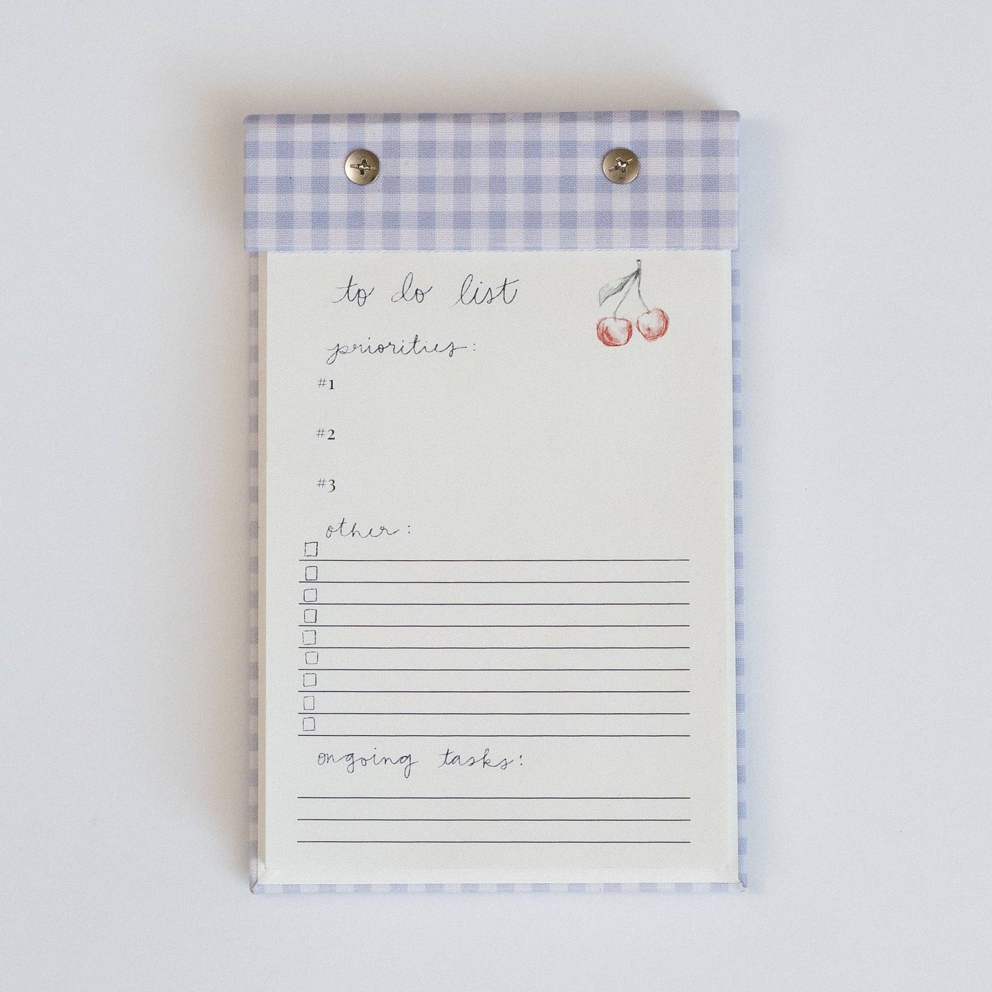 To-do List Notepad in French Blue Gingham