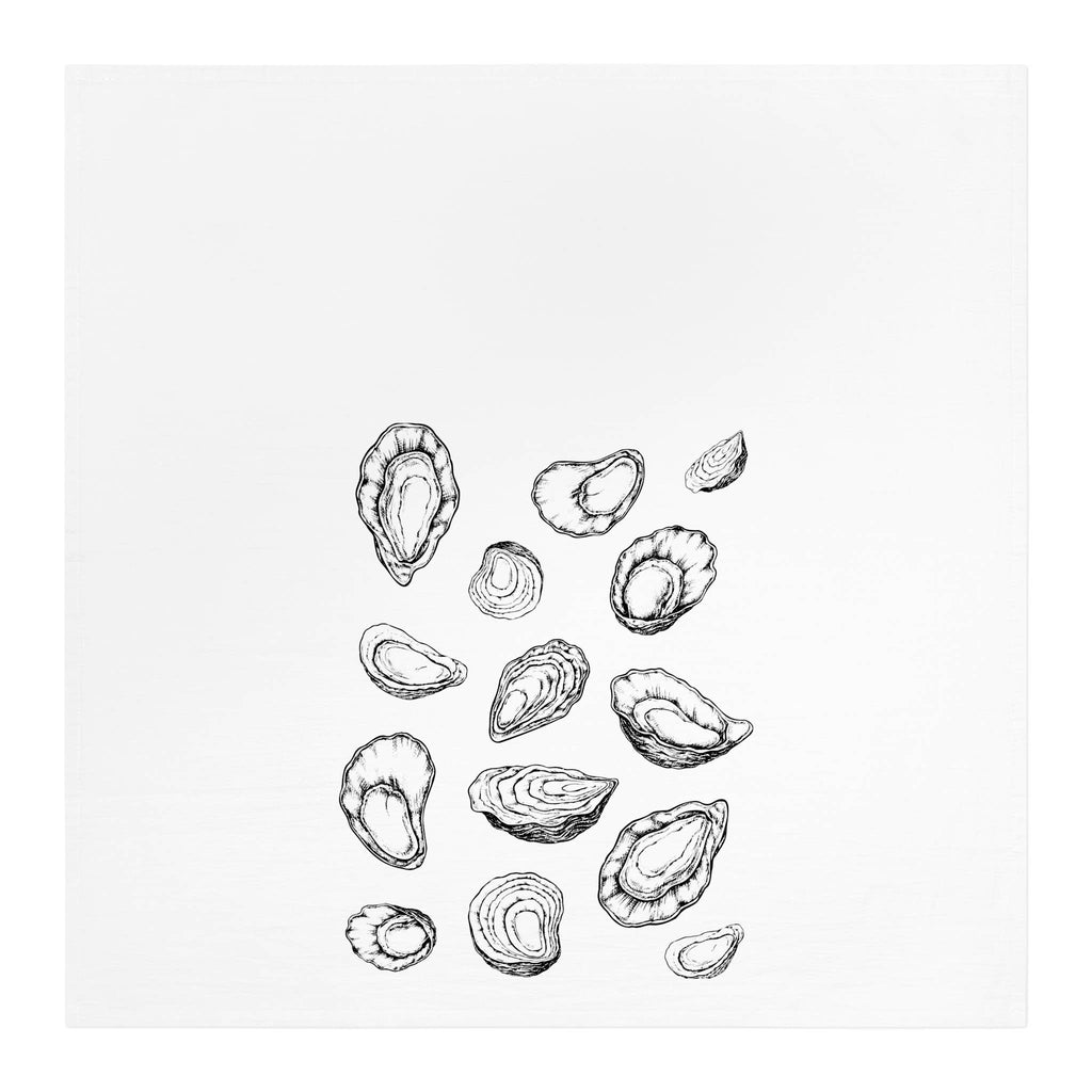 Oyster Printed 100% Cotton Kitchen Tea Towel