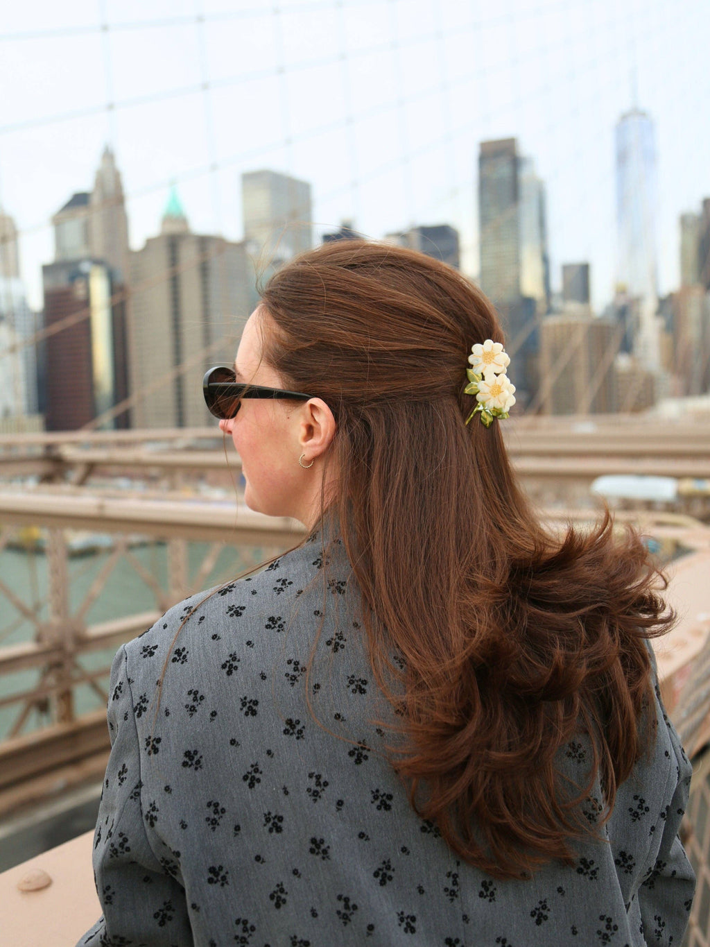 Hand-painted Vintage Daisy Stem Claw Hair Clip | Eco-Friendly