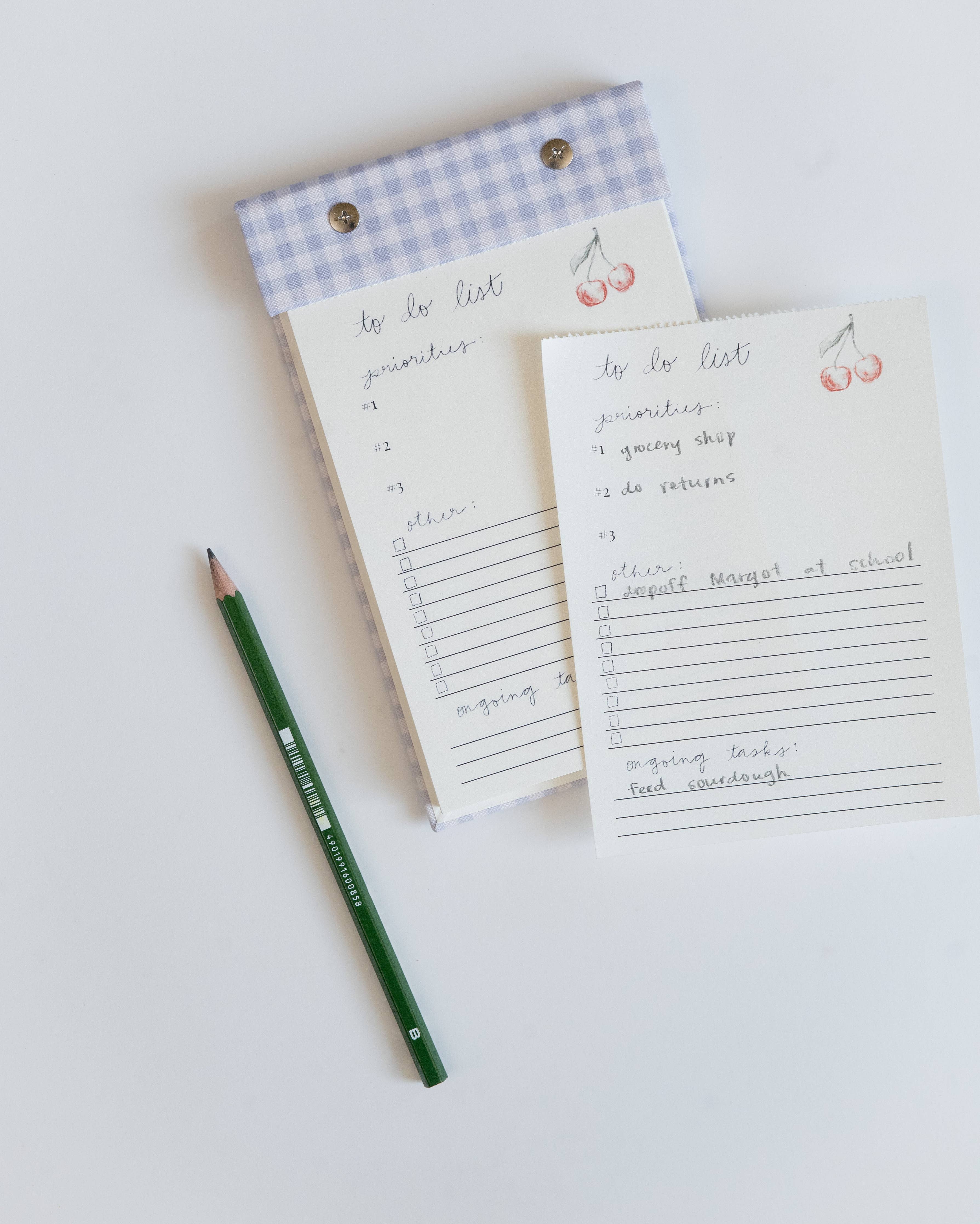 To-do List Notepad in French Blue Gingham