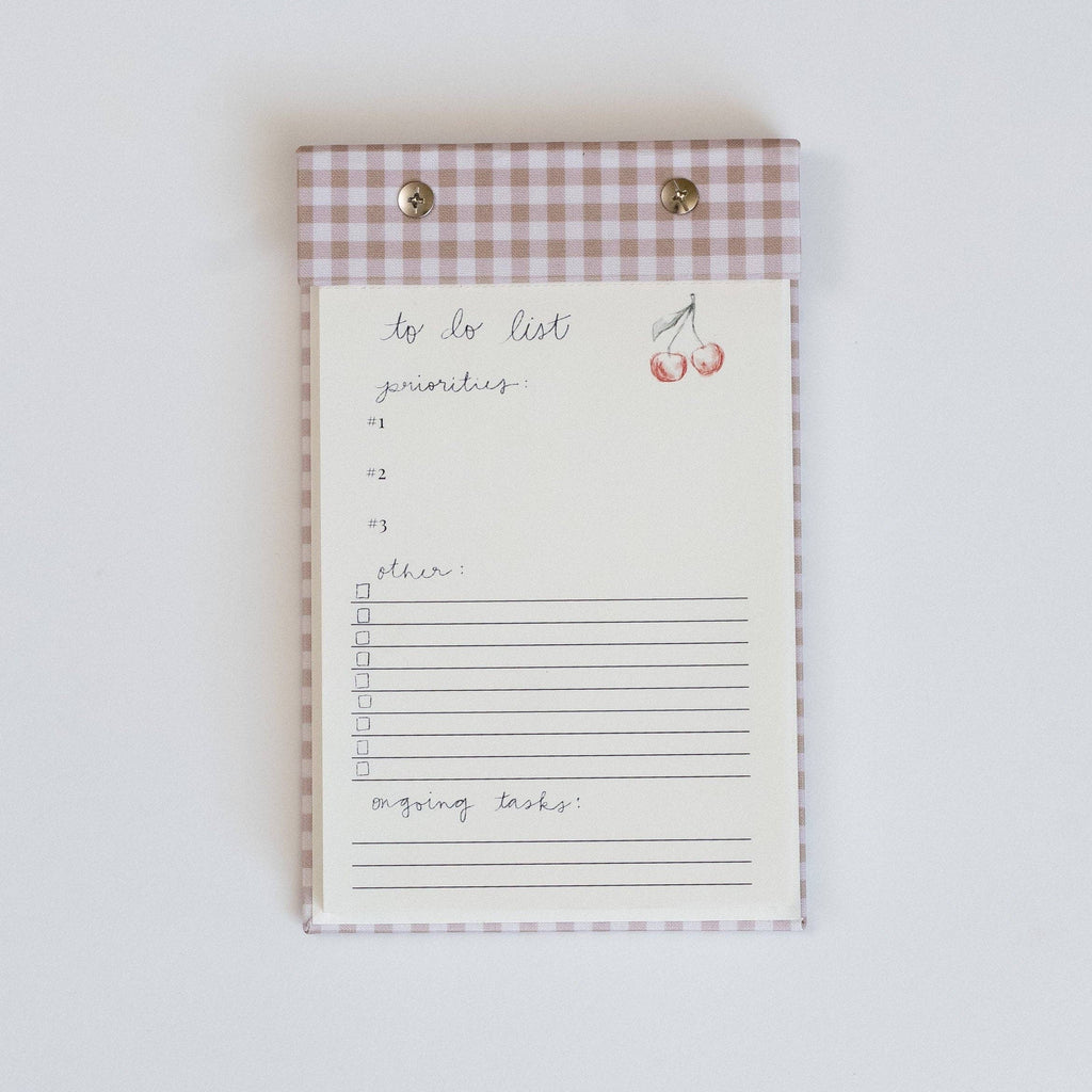 To-Do List Notepad in Oatmeal Gingham