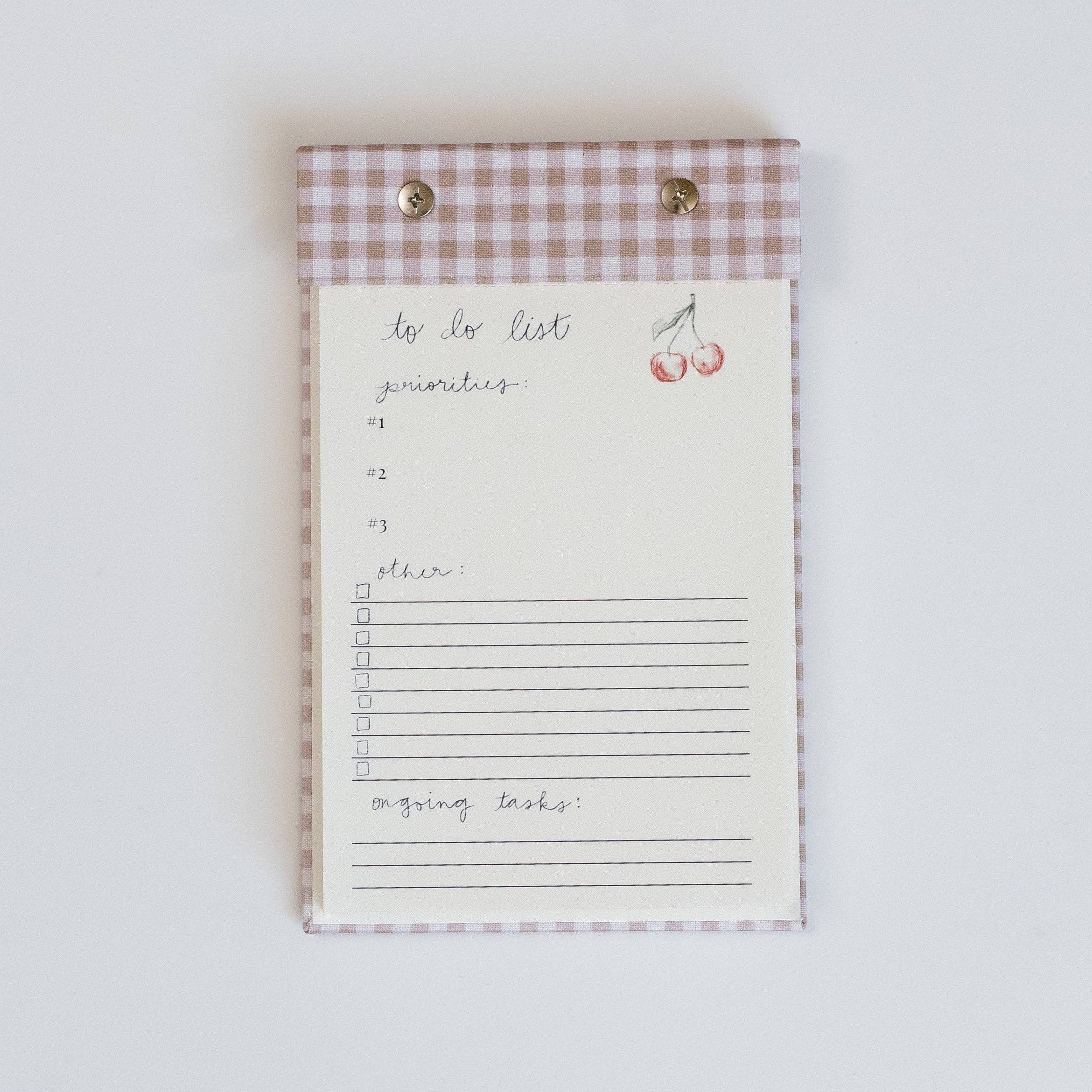 To-Do List Notepad in Oatmeal Gingham