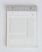 Daily Planner Notepad in Pistachio Green Gingham