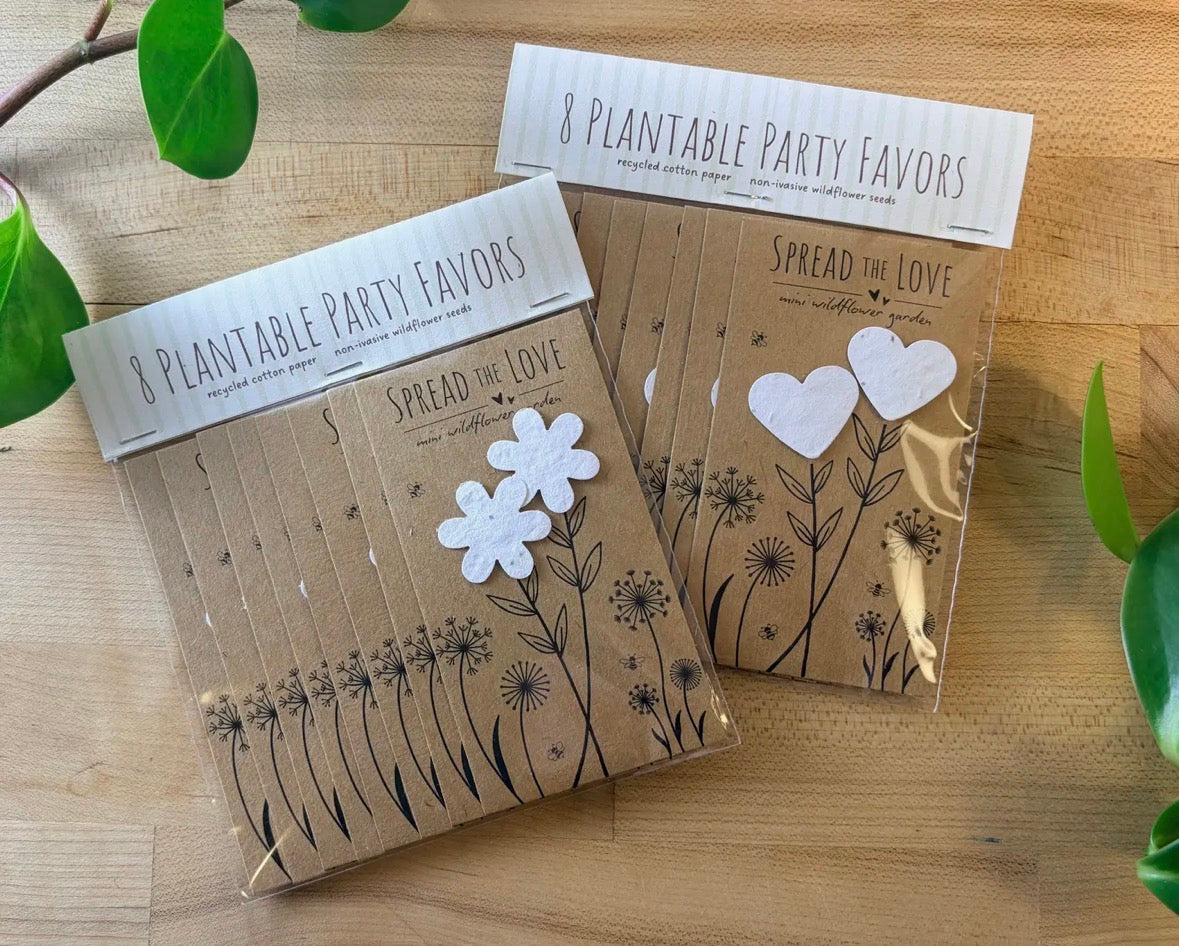 Plantable Heart Wildflower Favors: Set of 8