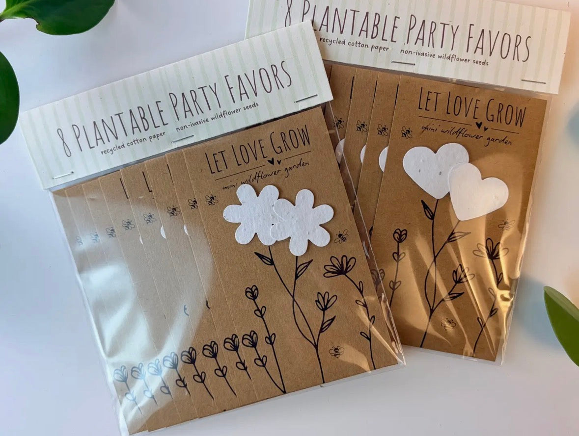 Plantable Heart Wildflower Favors: Set of 8
