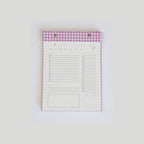 Daily Planner Notepad in Berry Pink Gingham