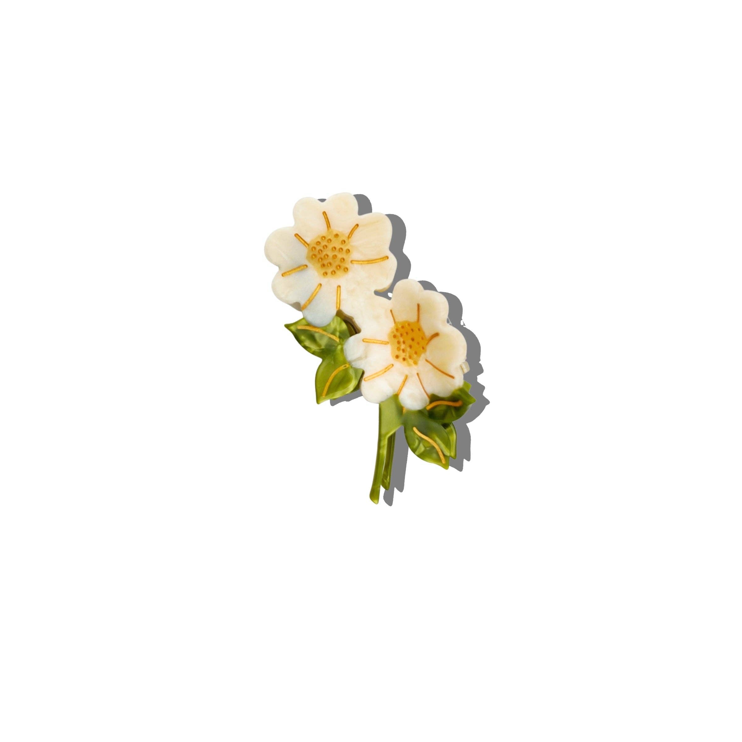 Hand-painted Vintage Daisy Stem Claw Hair Clip | Eco-Friendly
